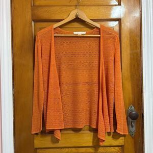 Belford Orange Open Knit Cardigan Women’s Small
